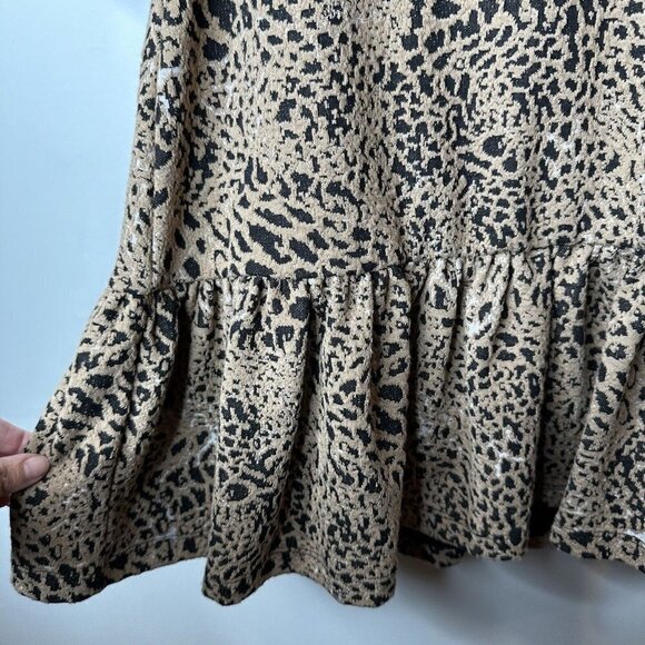 Anthropologie Maeve Leopard Animal Print Bow Cut Out Back Mini Dress Size 2 - Picture 8 of 16